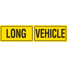 LONG VEHICLE 2 Piece 600 x 300mm Class 2 Reflective Sign - Long Life Sticker